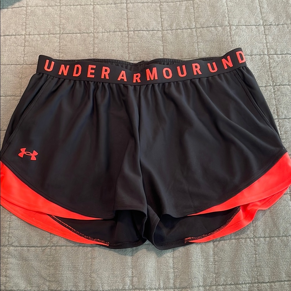 2 for $15 Under Armour Women's Athletic Shorts in Black and Coral